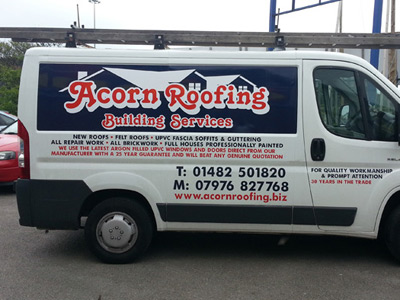 Van Side Graphics (Acorn Roofing)